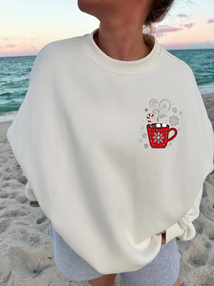 Hot Chocolate Recipe Embroidered Sweatshirt