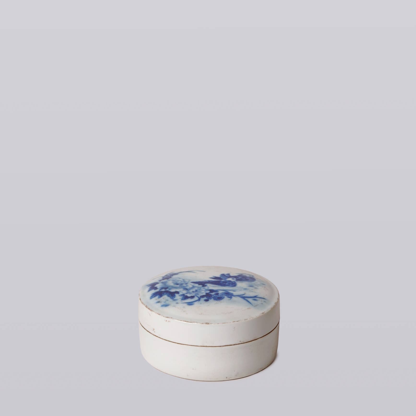 Blue and White Porcelain Mandarin Ducks Ink Box