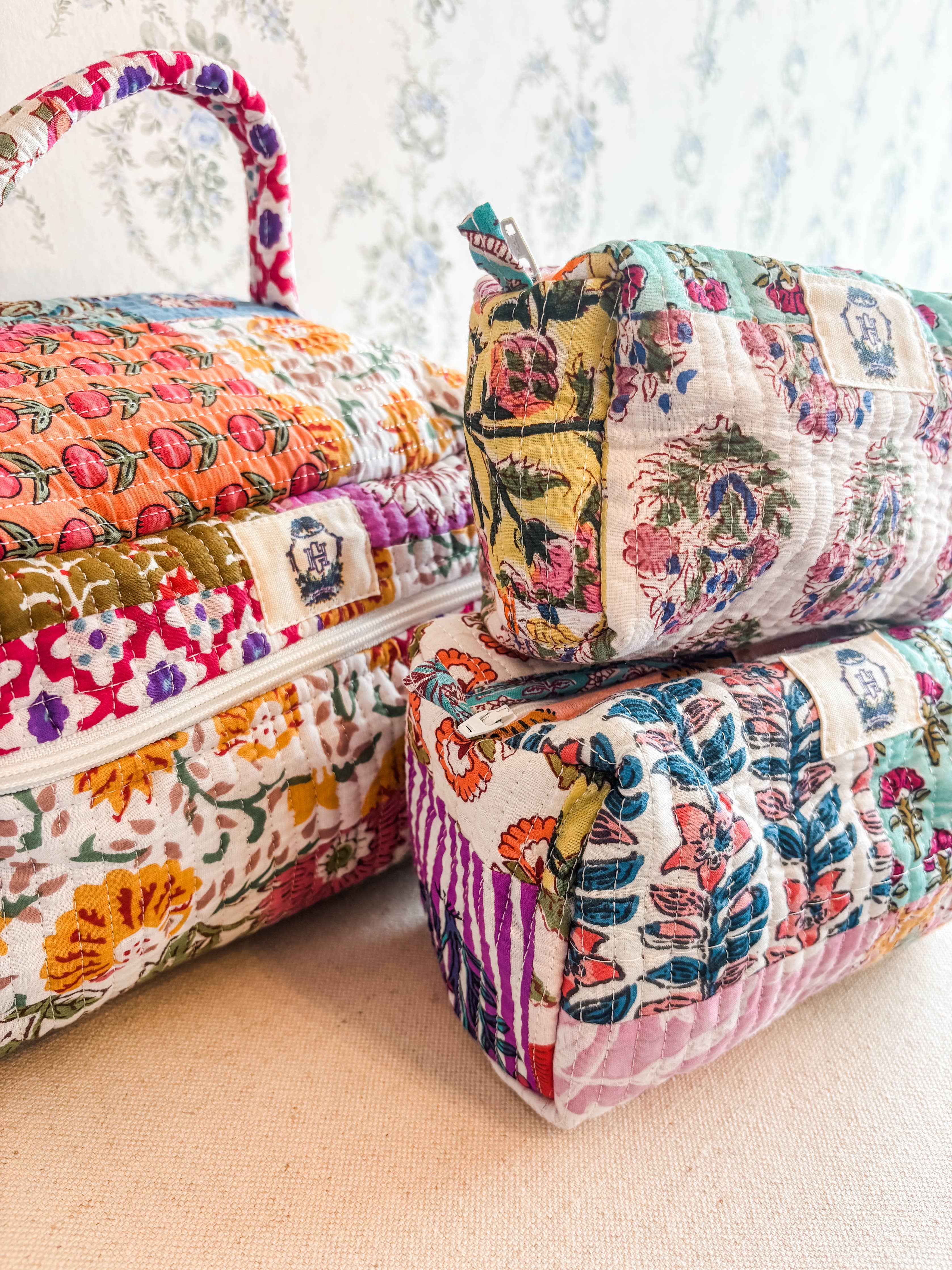 Wildflower Patch | Quilted Cosmetic Bags