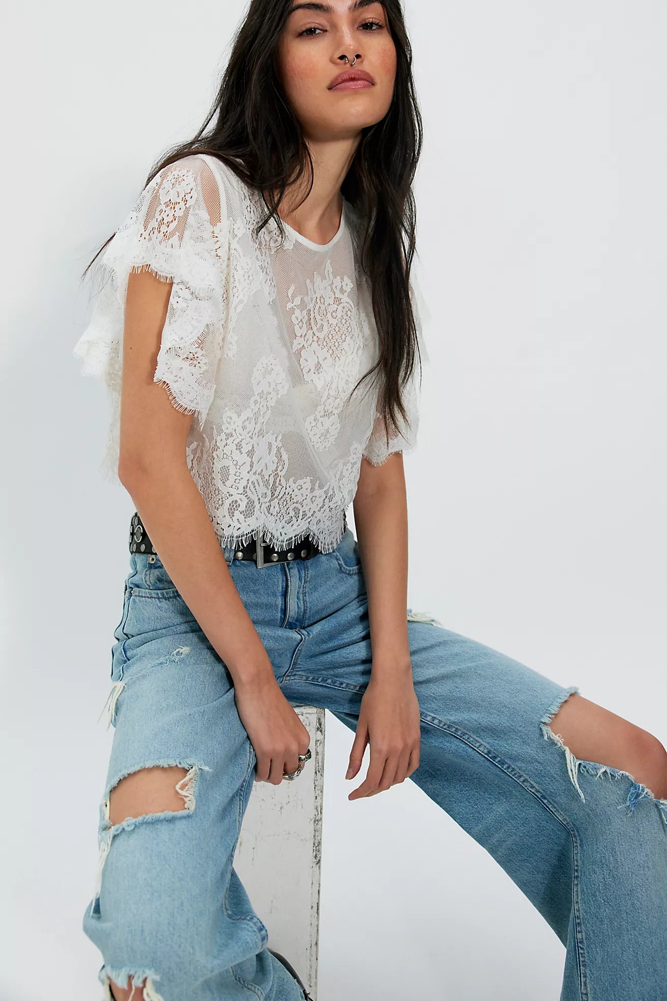 Lunar Ash Lace Top | Free People