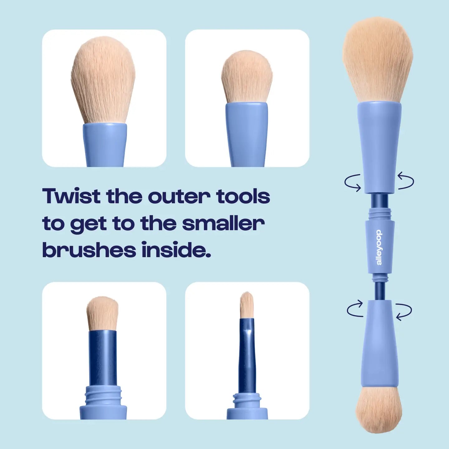 Multi-Tasker & Overachiever 4 in 1 Makeup Brushes