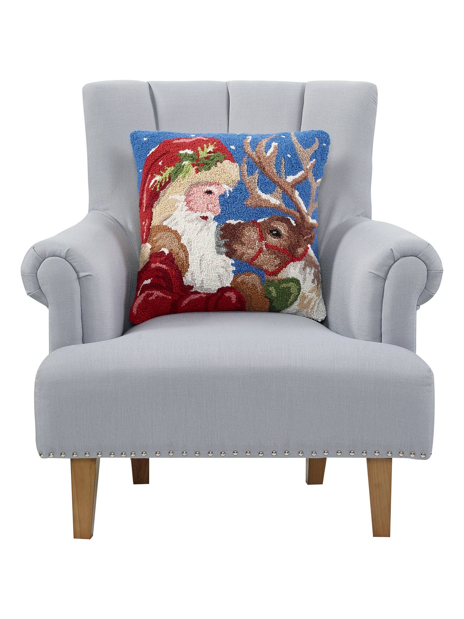 Santa And Reindeer Hook Pillow