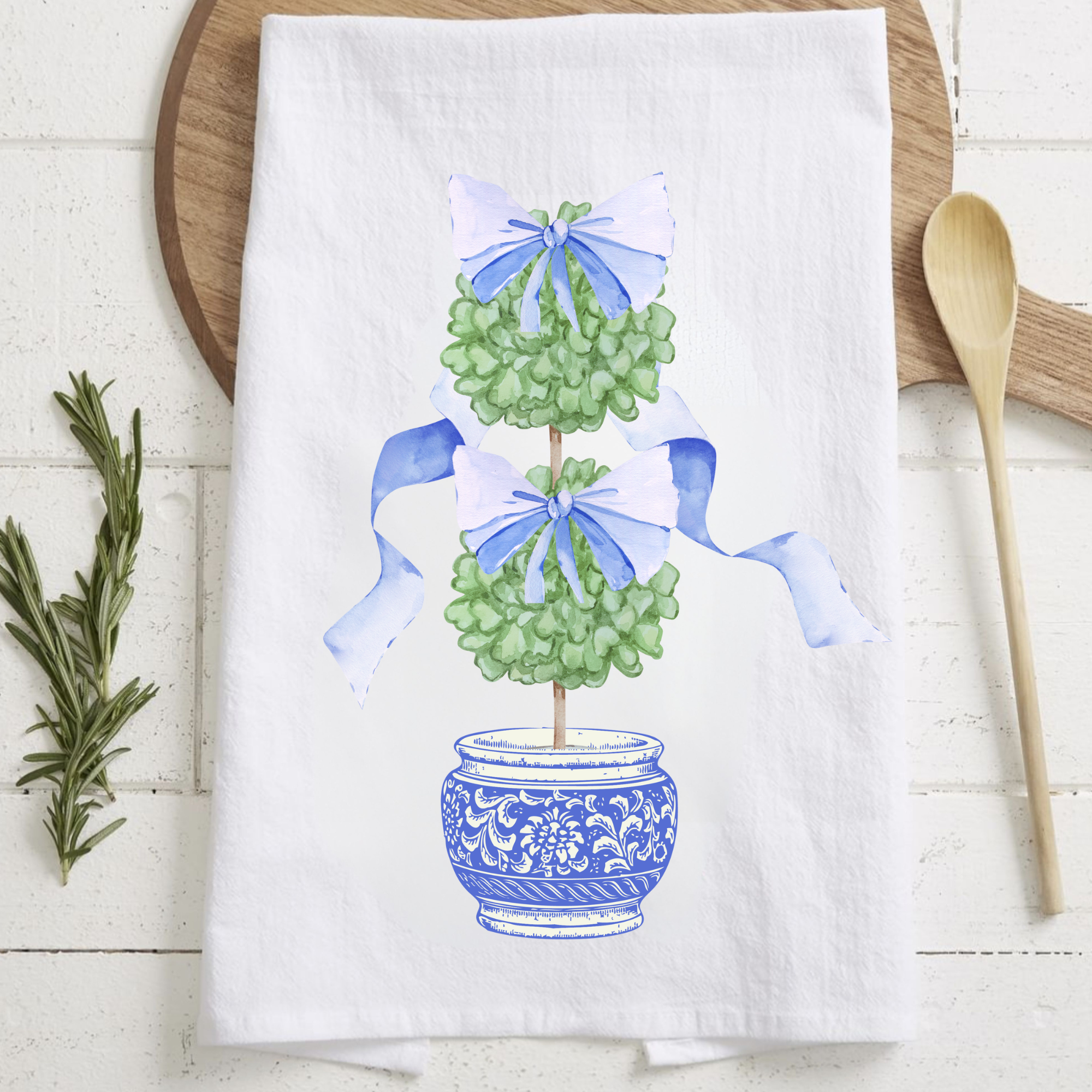 Boxwood Topiary Tea Towel