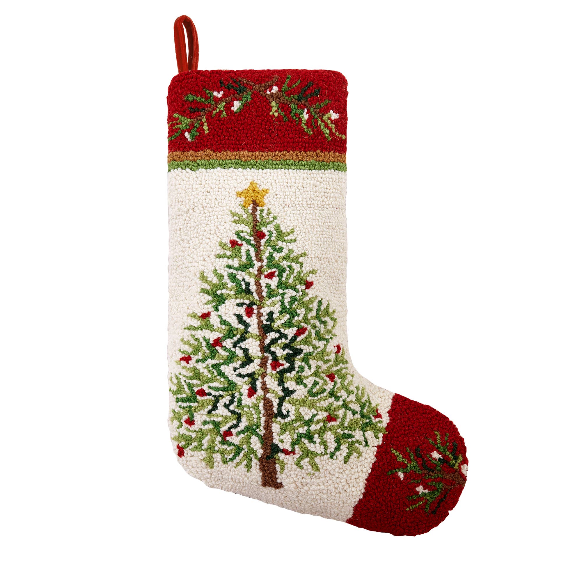 Holiday Pine Hook Stocking