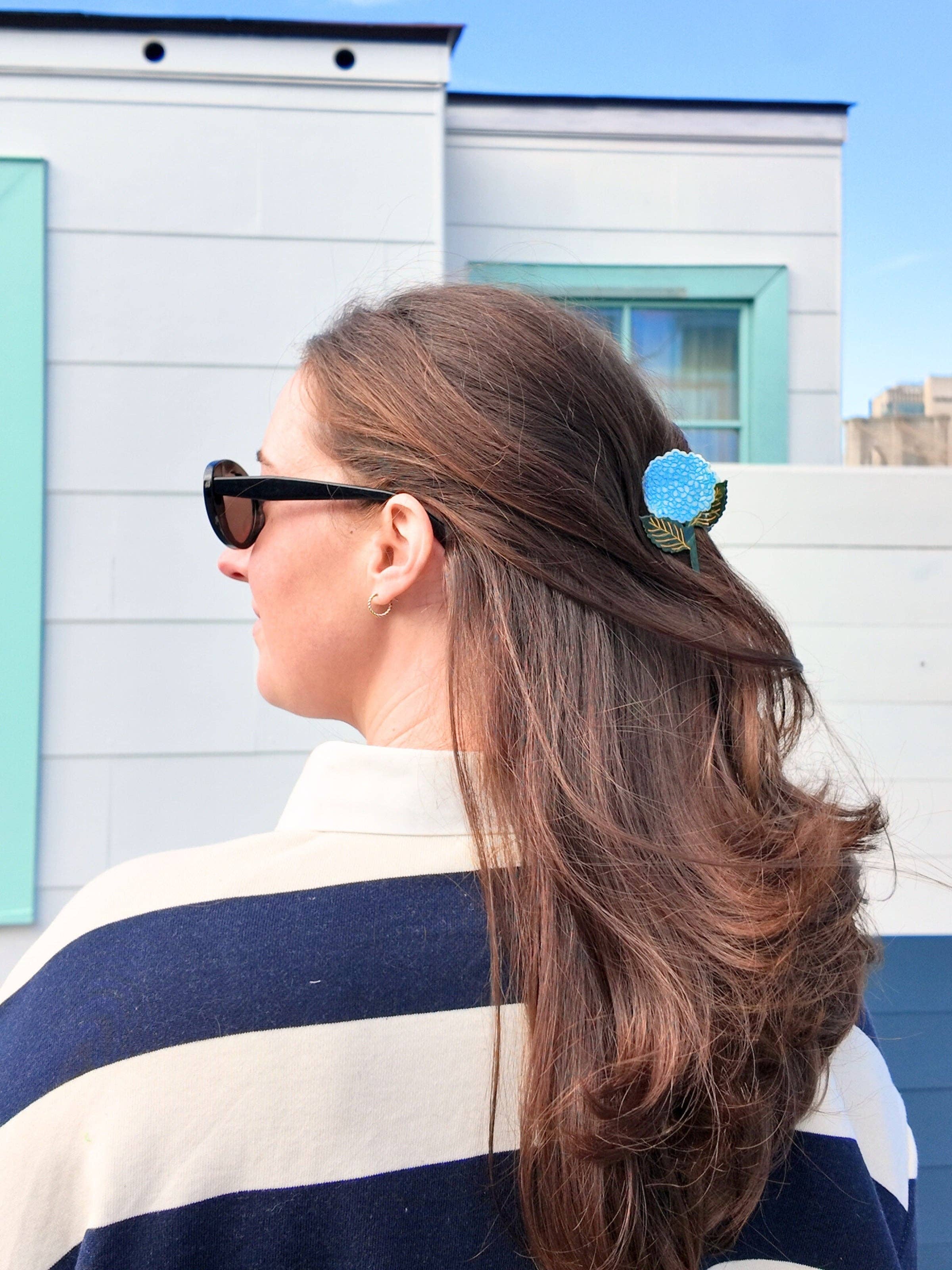 Hand-painted Hydrangea Claw Hair Clip | Solar Eclipse