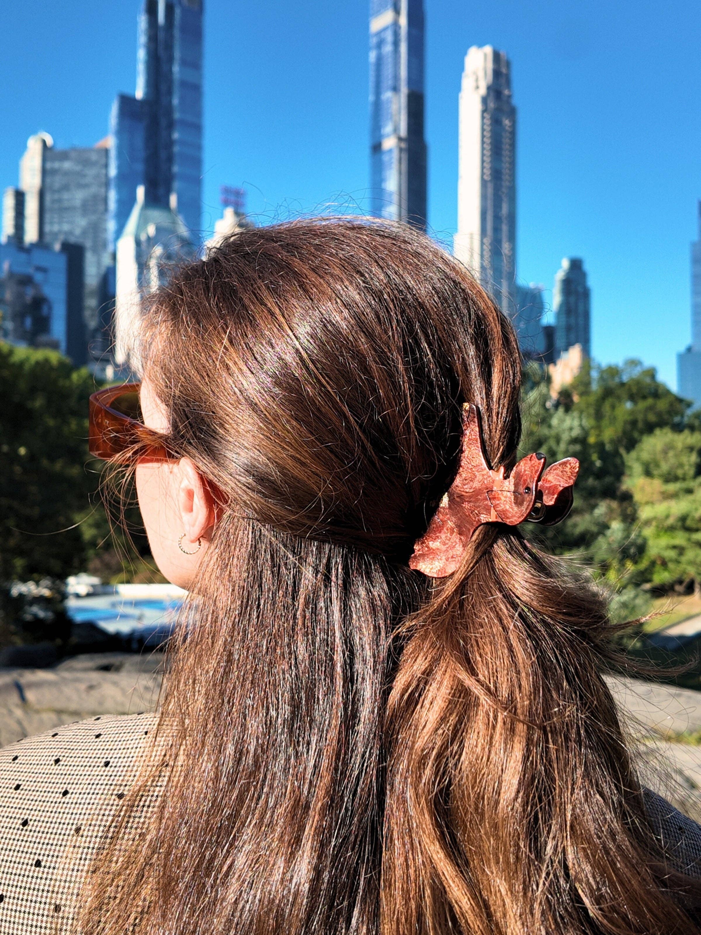 Hand-painted Dachshund Claw Hair Clip | Solar Eclipse