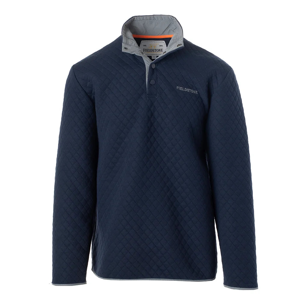 Navy Quilted Pullover | Fieldstone