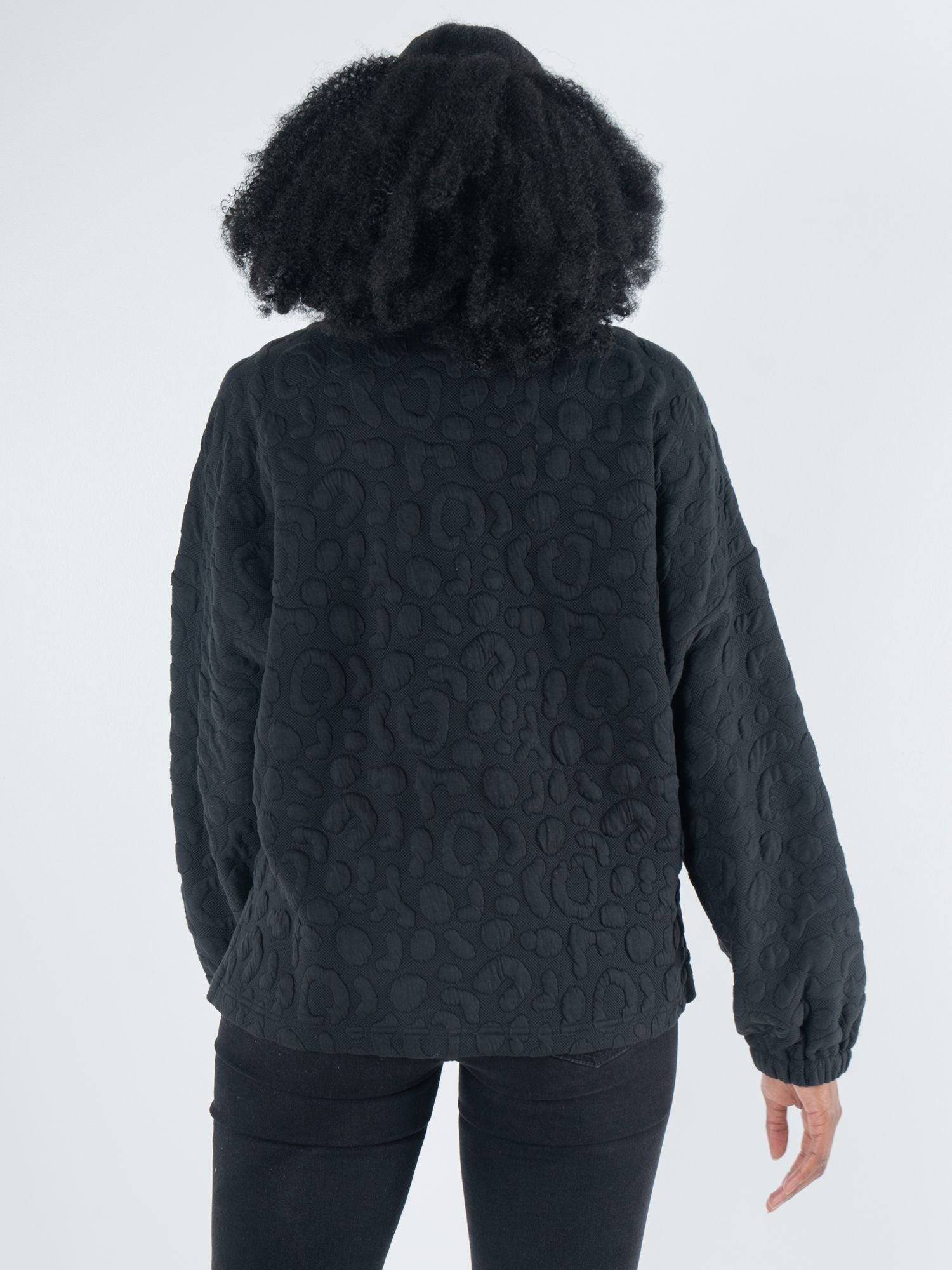 Poppy Pop-Over Top - Jet Black Cheetah | Emily McCarthy