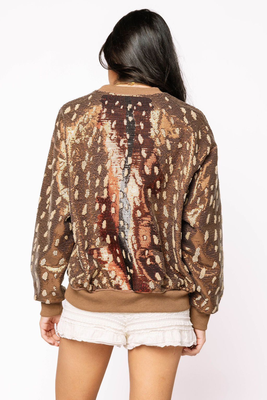 Brown Deer Print Sweatshirt | Queen of Sparkles