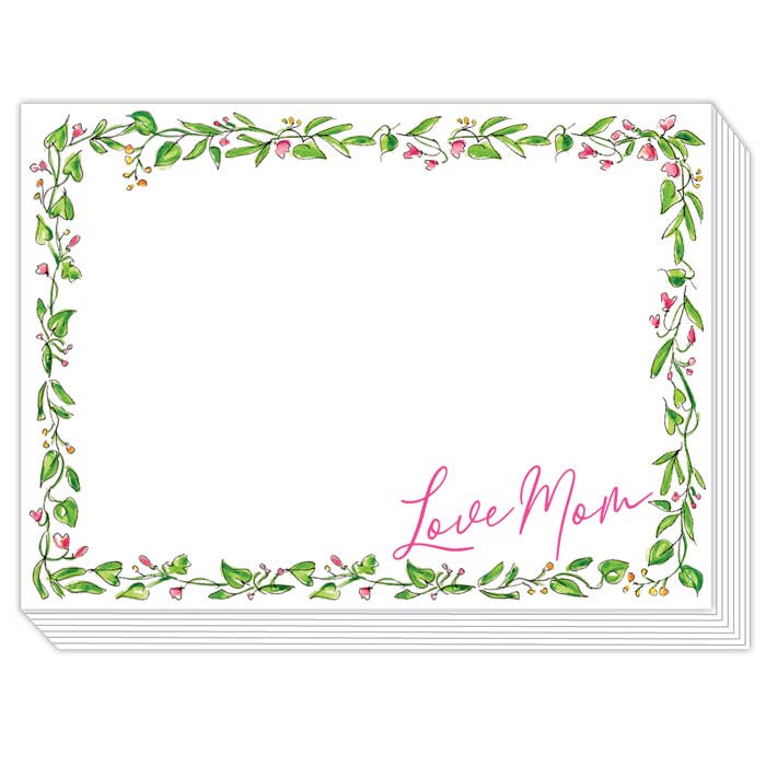 Handpainted Pretty Floral Border Love Mom Slab Pad