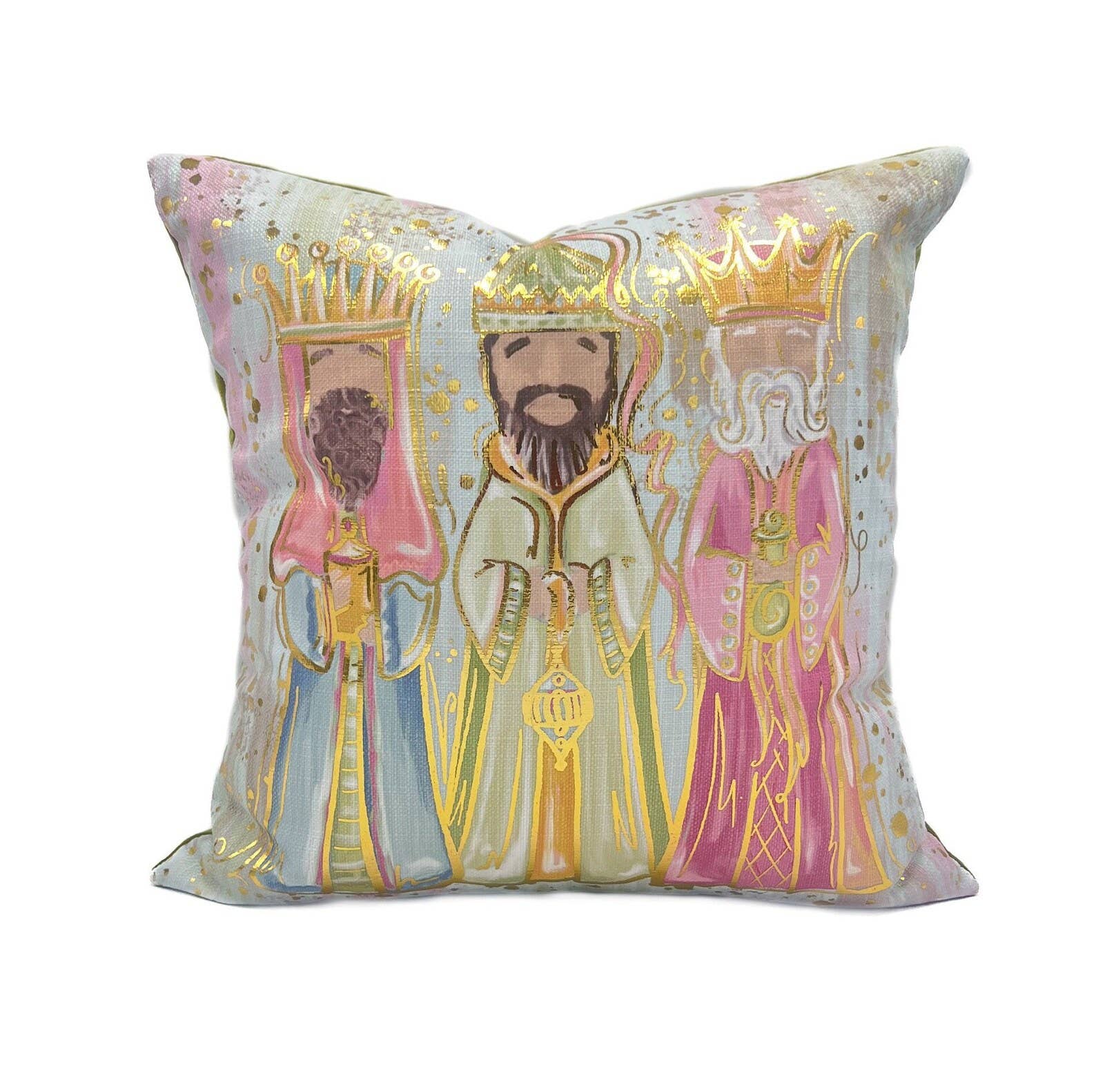 Gold Foil Pastel Seek Like Wise Men Velvet Pillow