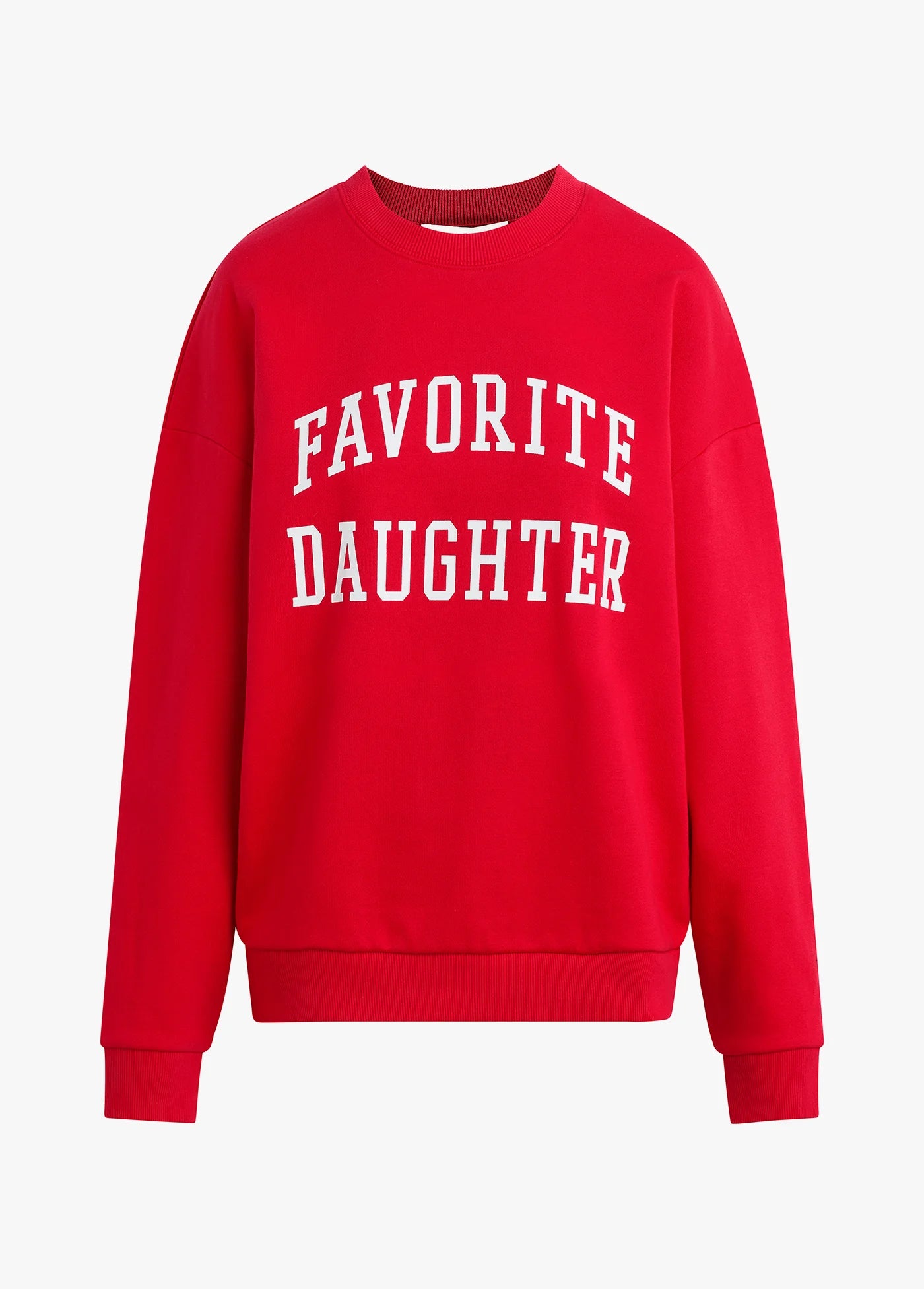 The Collegiate Sweatshirt - Haute Rouge/White | Favorite Daughter