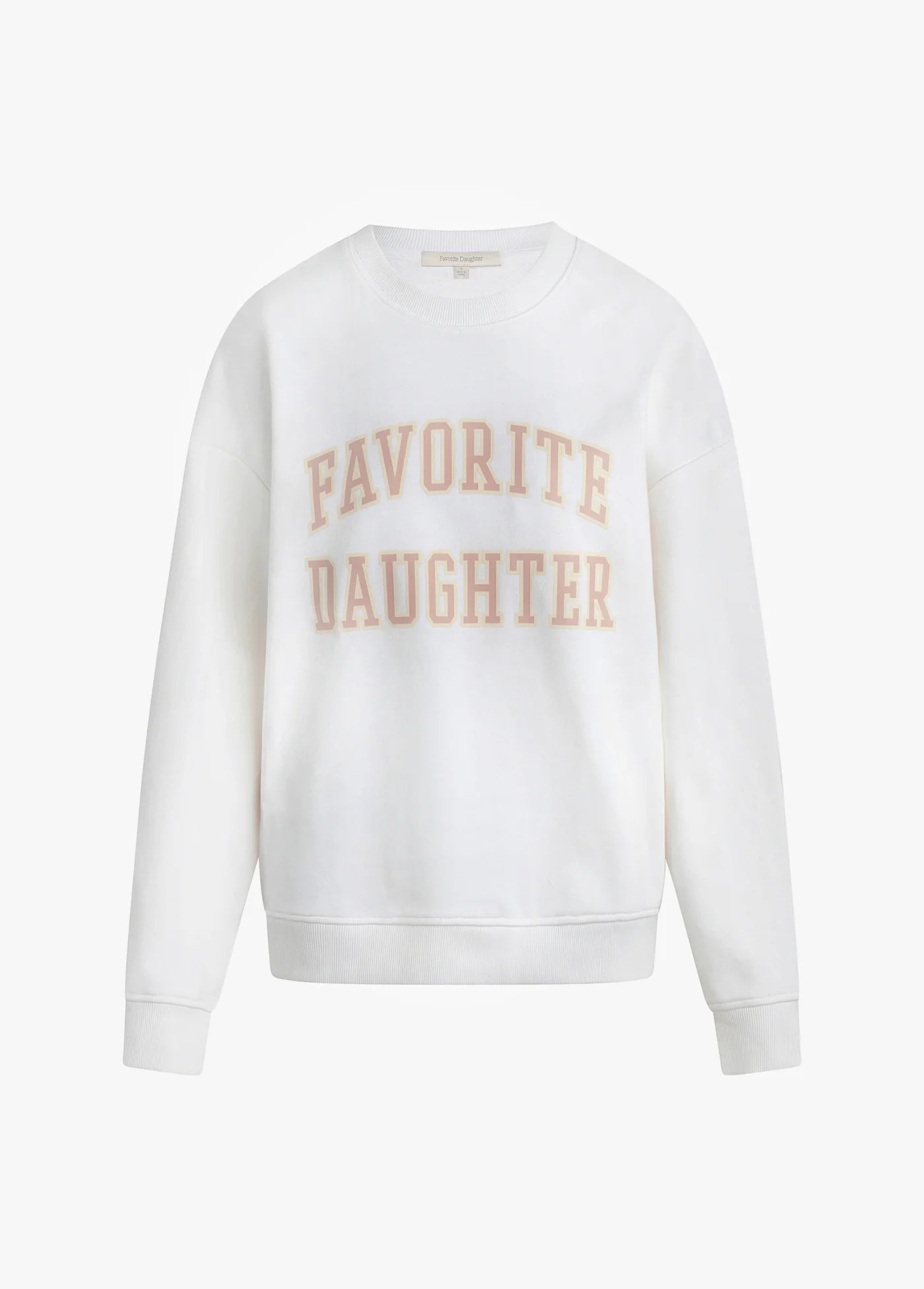 The Collegiate Sweatshirt - White/Rosewater | Favorite Daughter
