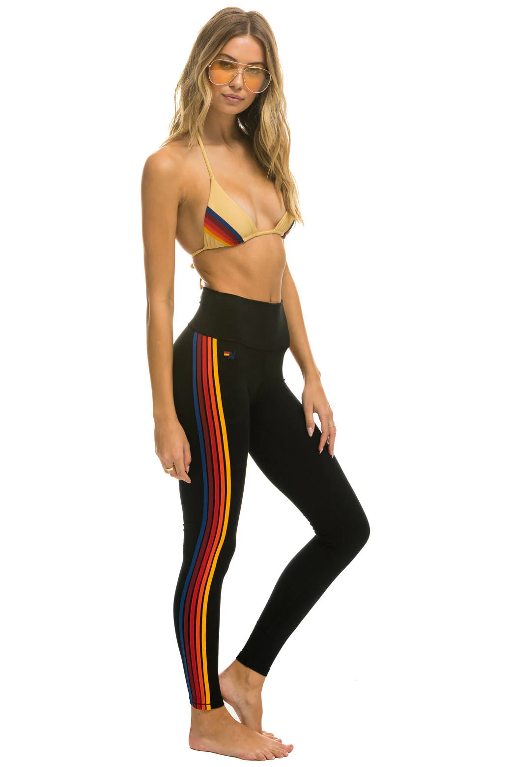 Full Length Hi-Rise 5 Stripe Leggings | Aviator Nation