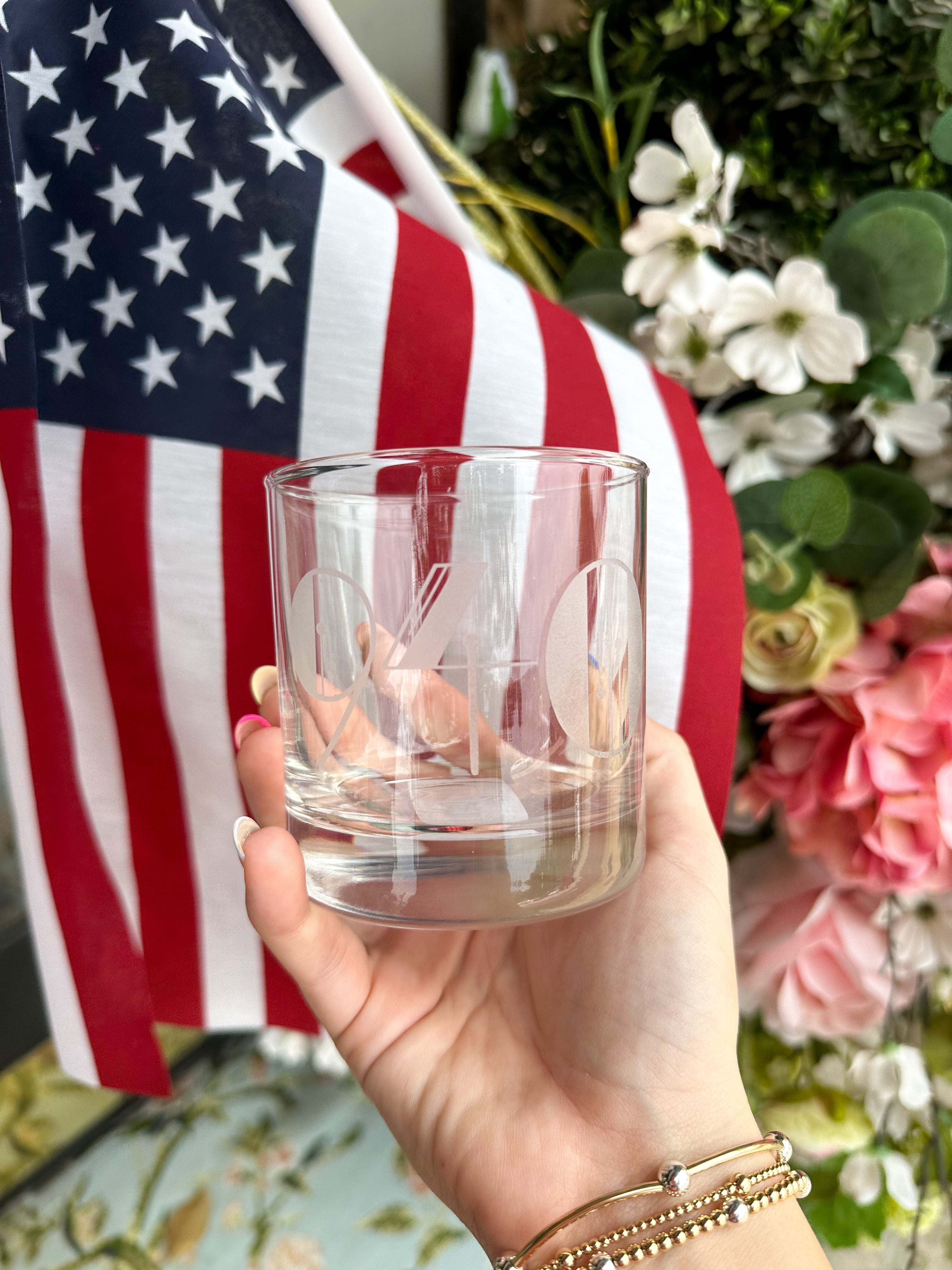 940 Etched Whiskey Glass