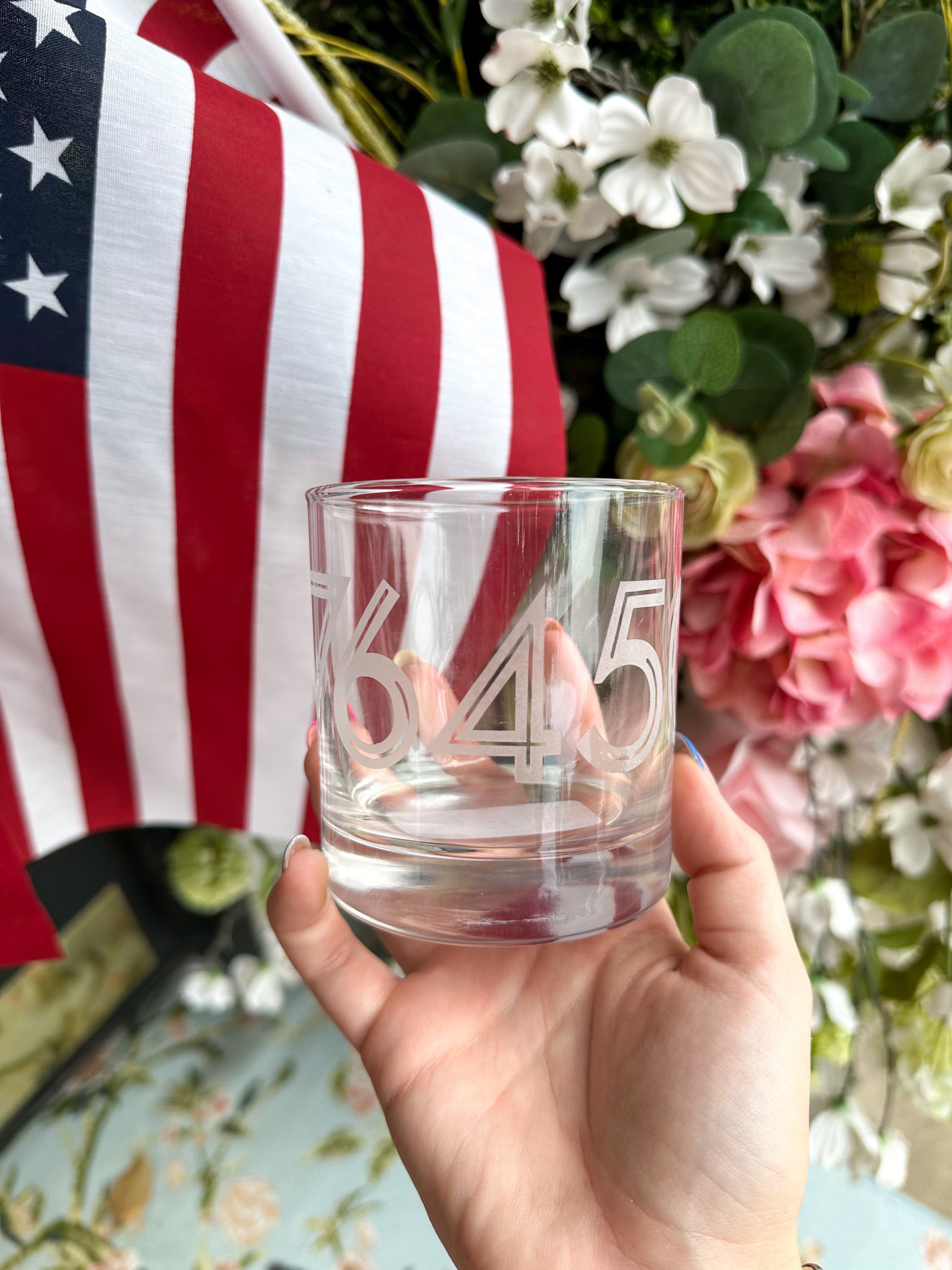 76450 Etched Whiskey Glass