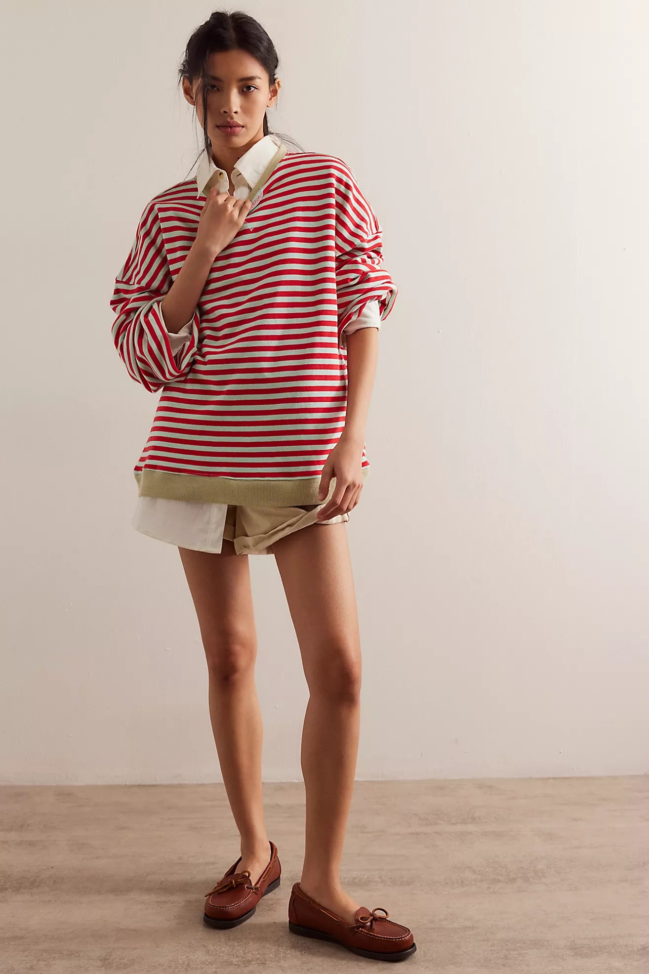 Classic Striped Oversized Crew | Free People