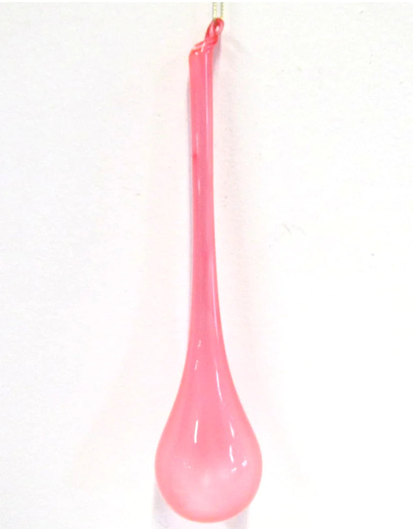 9" Bubblegum Teardrop Glass Ornaments (Set of 2) | JIM MARVIN