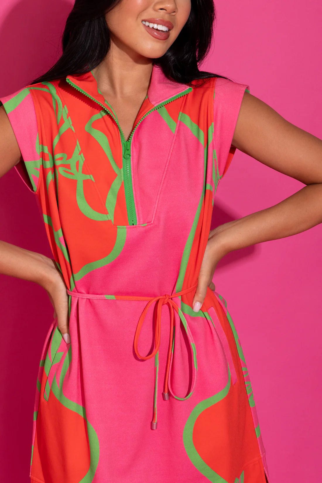 Leigh Dress - Fuschia Outline | Alden Adair