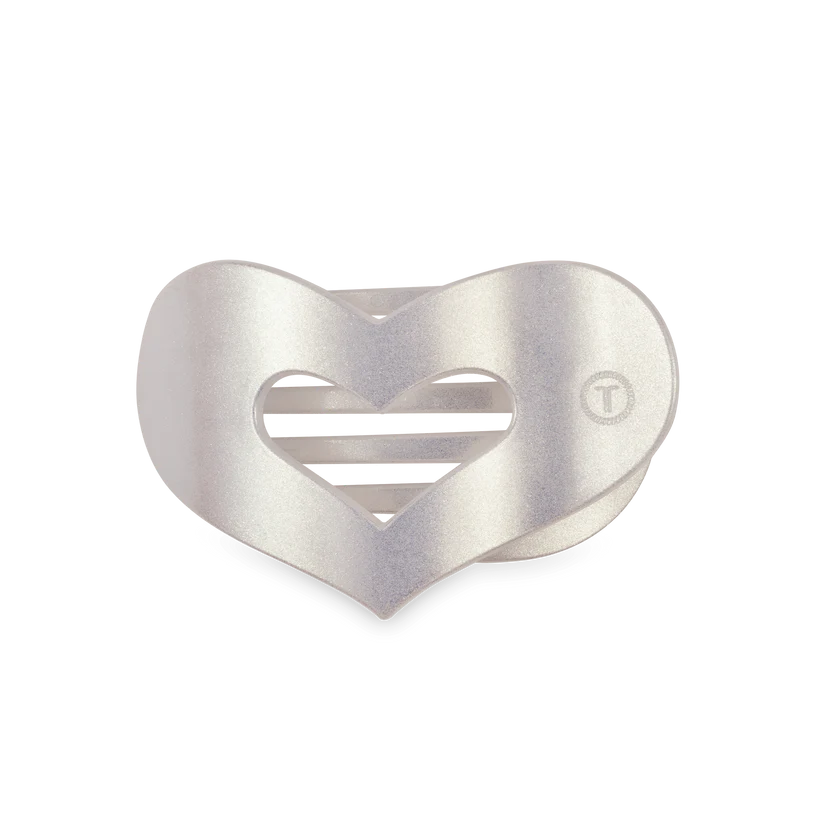 Mother of Pearl Heart Flat Clip | Teleties