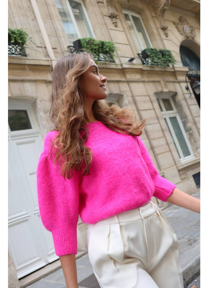 Manda Alpaca Cardigan - Neon Pink | AmericanDreams