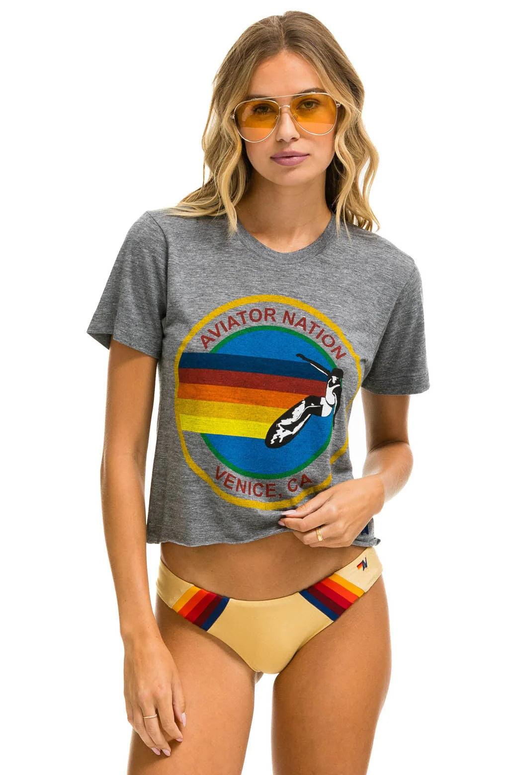 Signature Boyfriend Tee - Heather Grey | Aviator Nation
