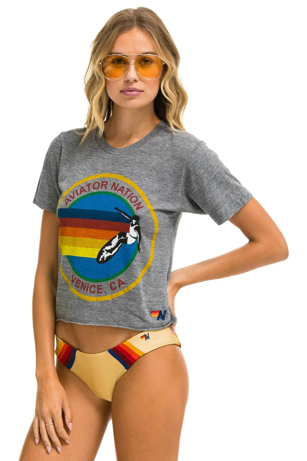 Signature Boyfriend Tee - Heather Grey | Aviator Nation