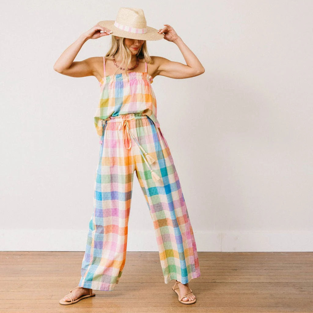 Rainbow Plaid Daphne Pant | Sunshine Tienda