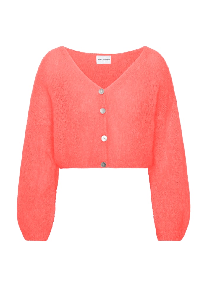 Cornelia Cropped Cardigan - Coral Red | AmericanDreams