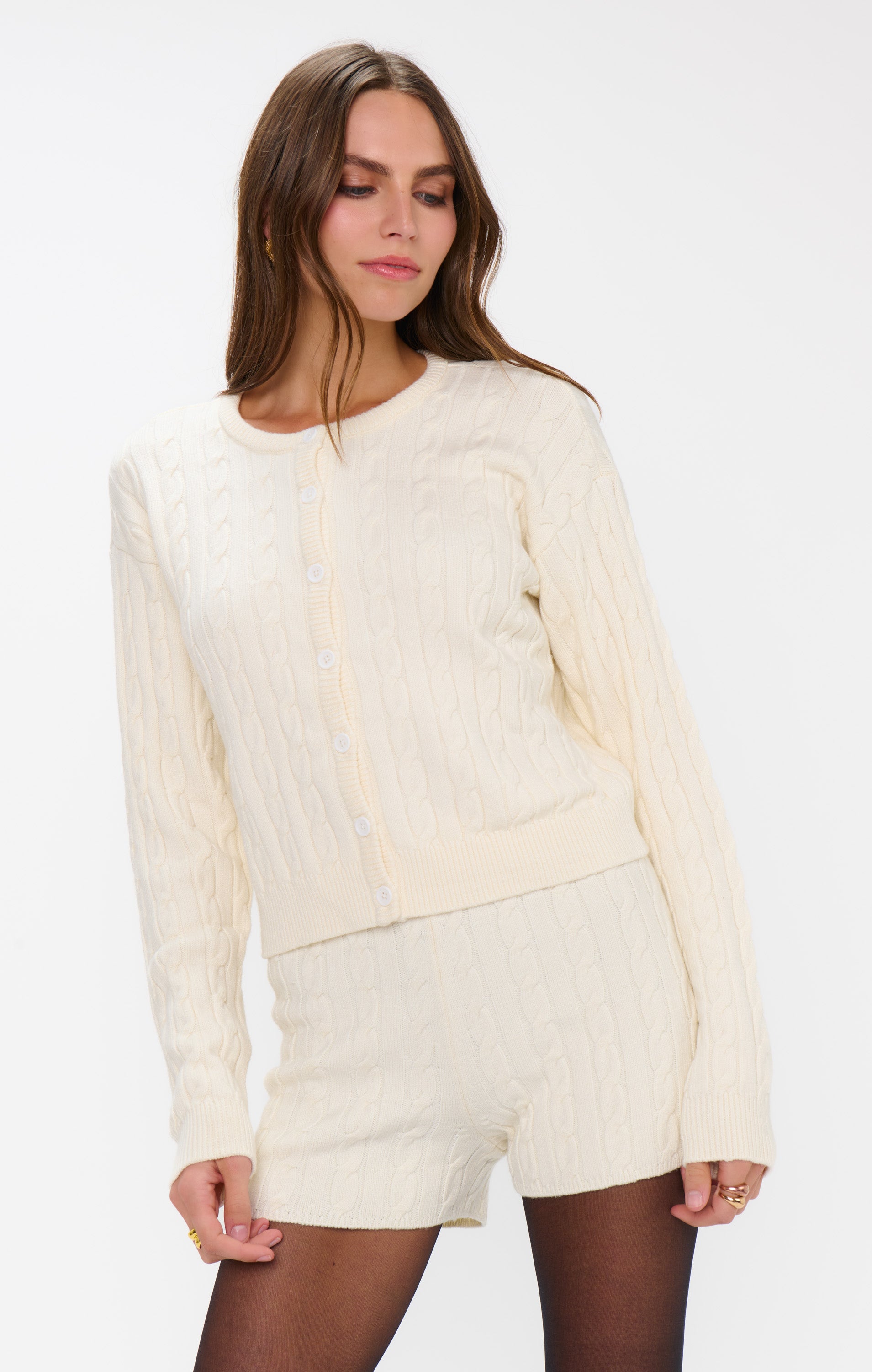 Throw On Cardigan - Snow Cable Knit | Show Me Your Mumu