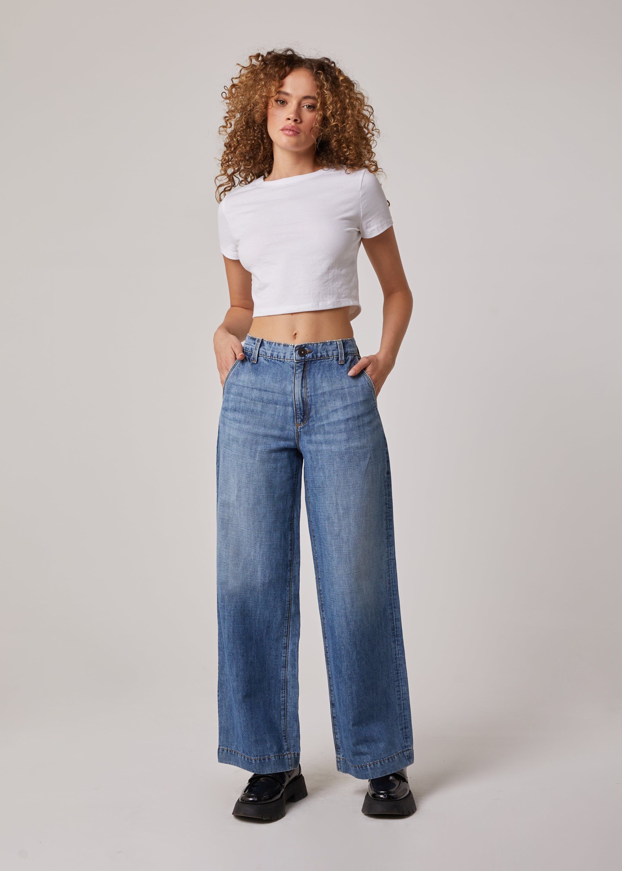 Powell High Rise Wide Leg Trouser Jeans | Edyson