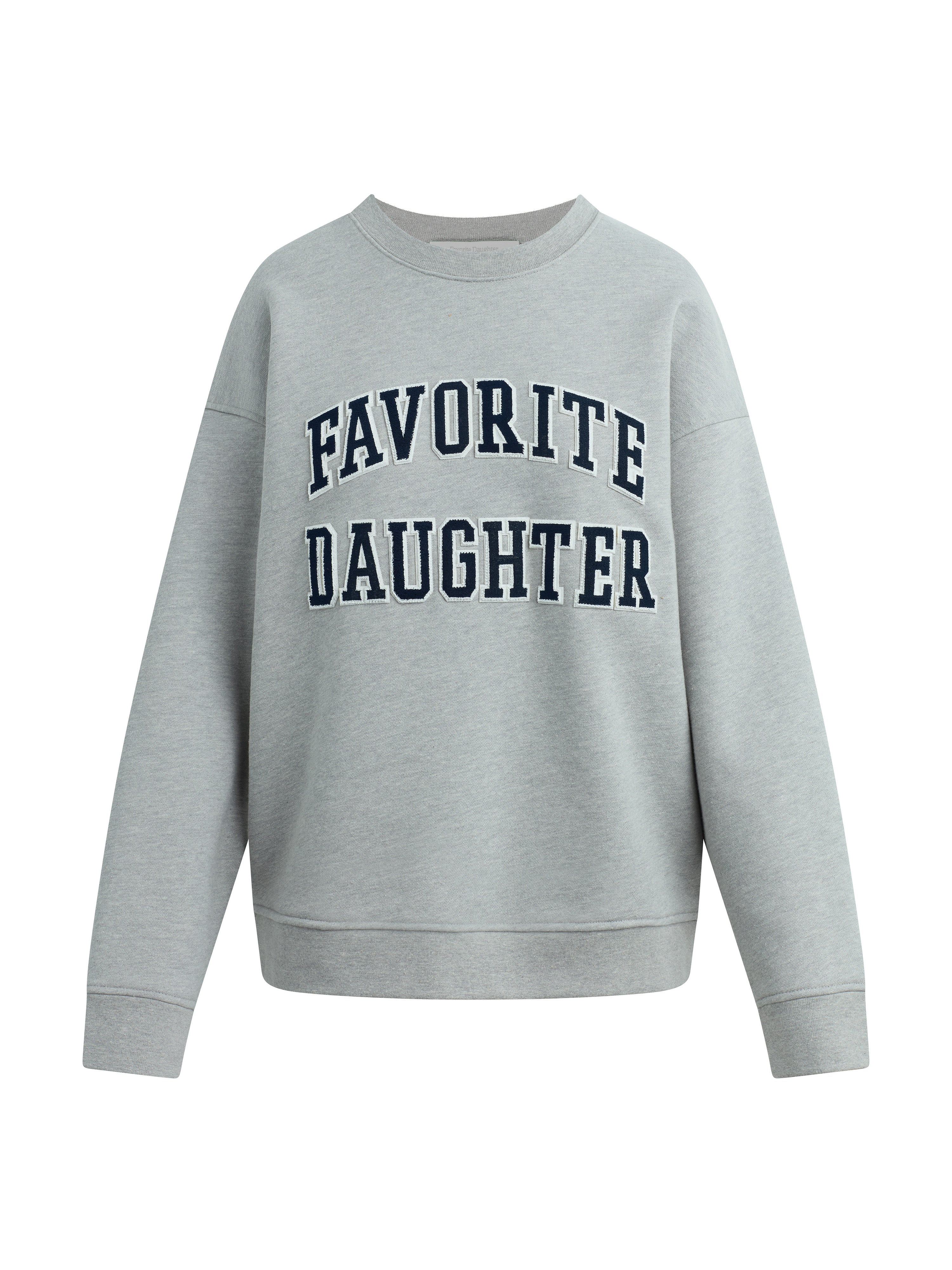 The Embroidery Collegiate Sweatshirt - Heather Gray/Navy | Favorite Daughter
