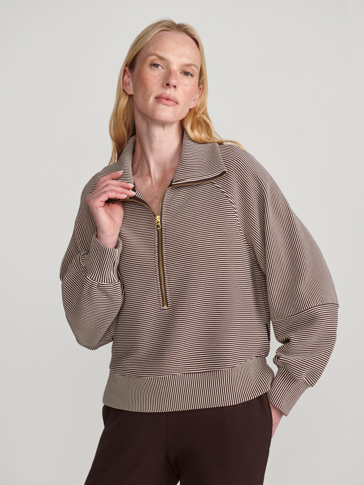 Milano Half Zip Sweat 2.0 - Coffee Bean / Birch | Varley
