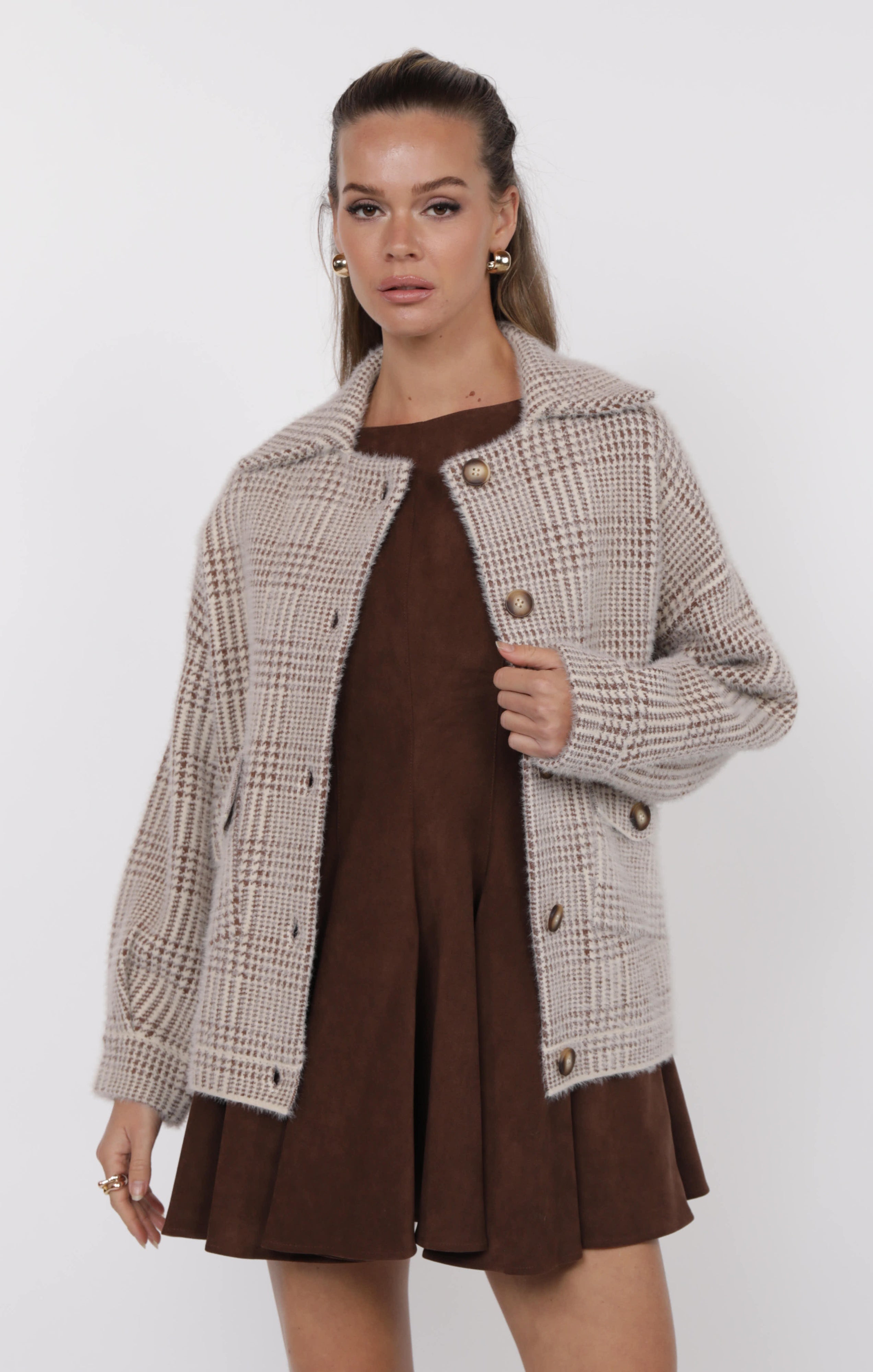 Lola Plaid Sweater Jacket | Sage The Label