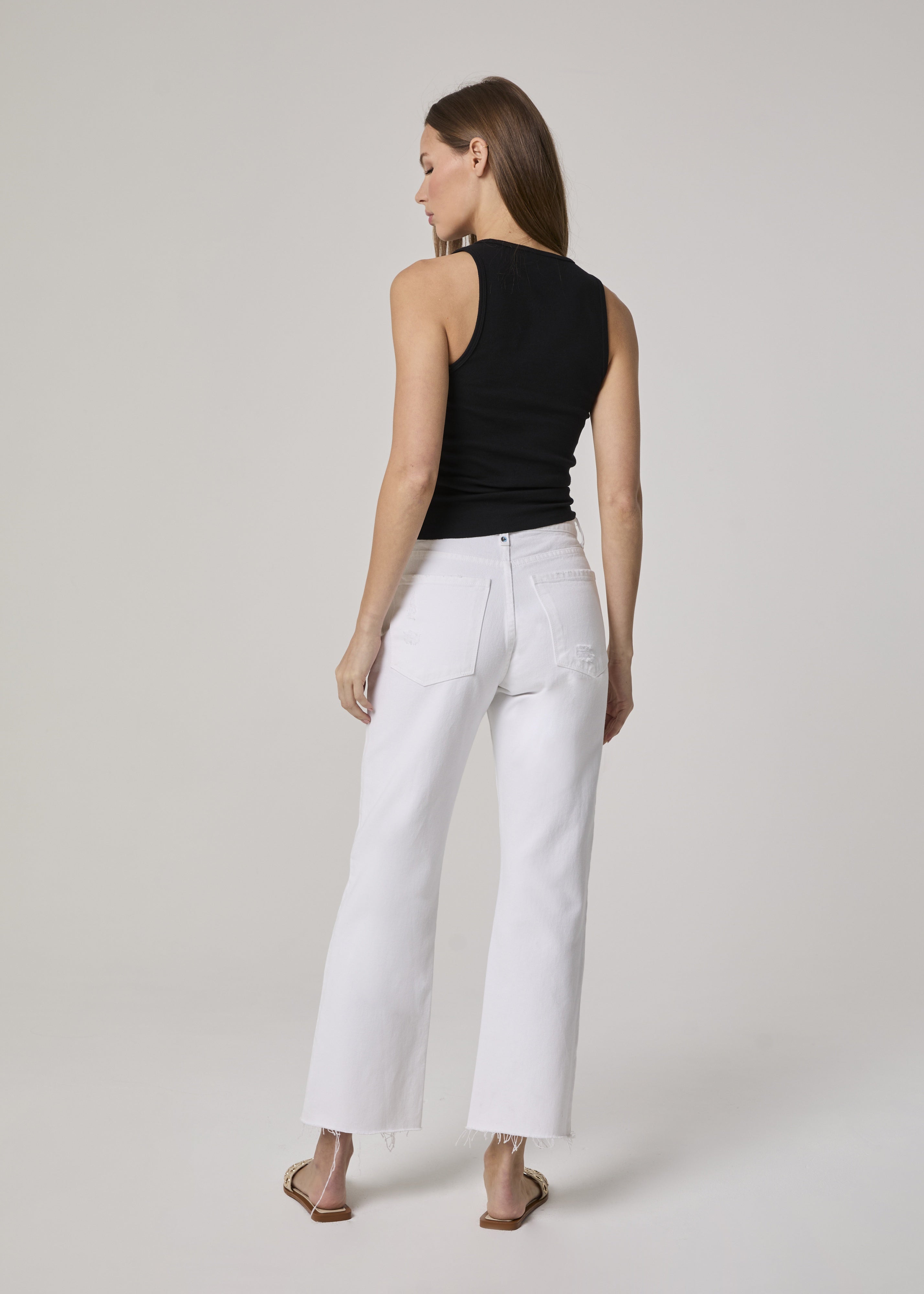 Vincent High Rise Wide Leg Jeans - Optic White | Edyson