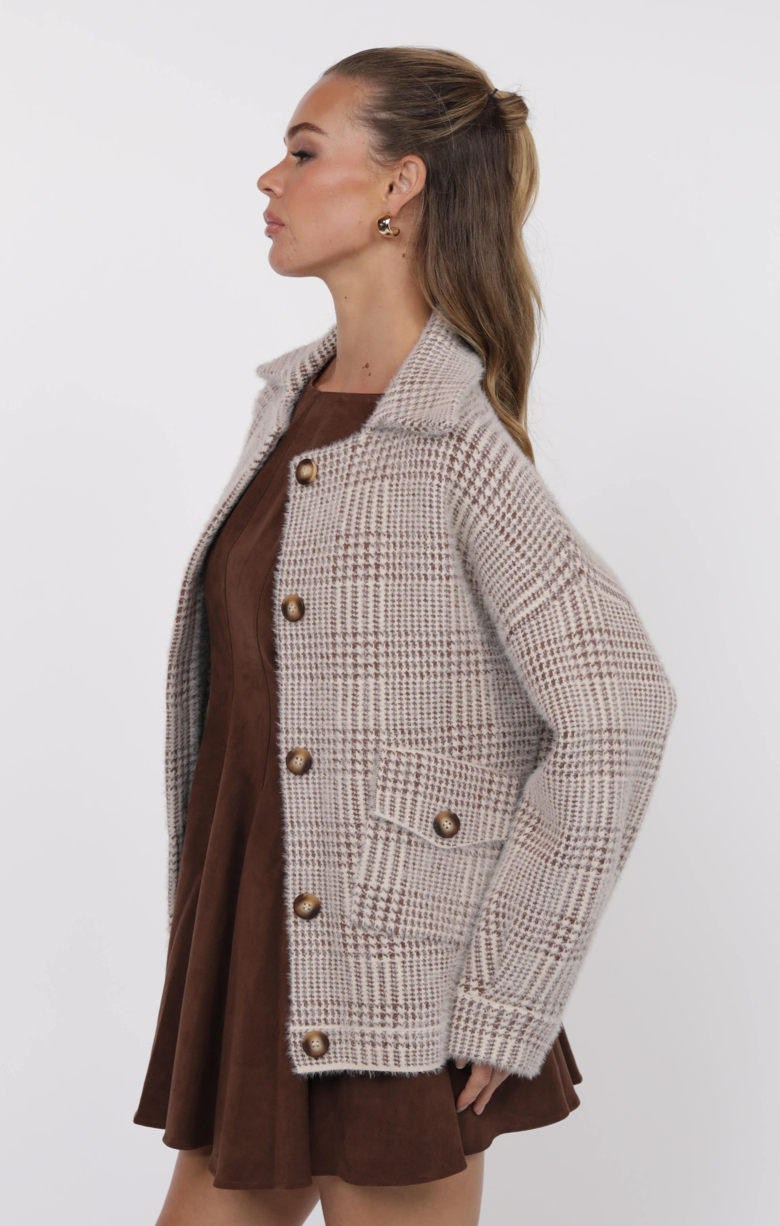 Lola Plaid Sweater Jacket | Sage The Label