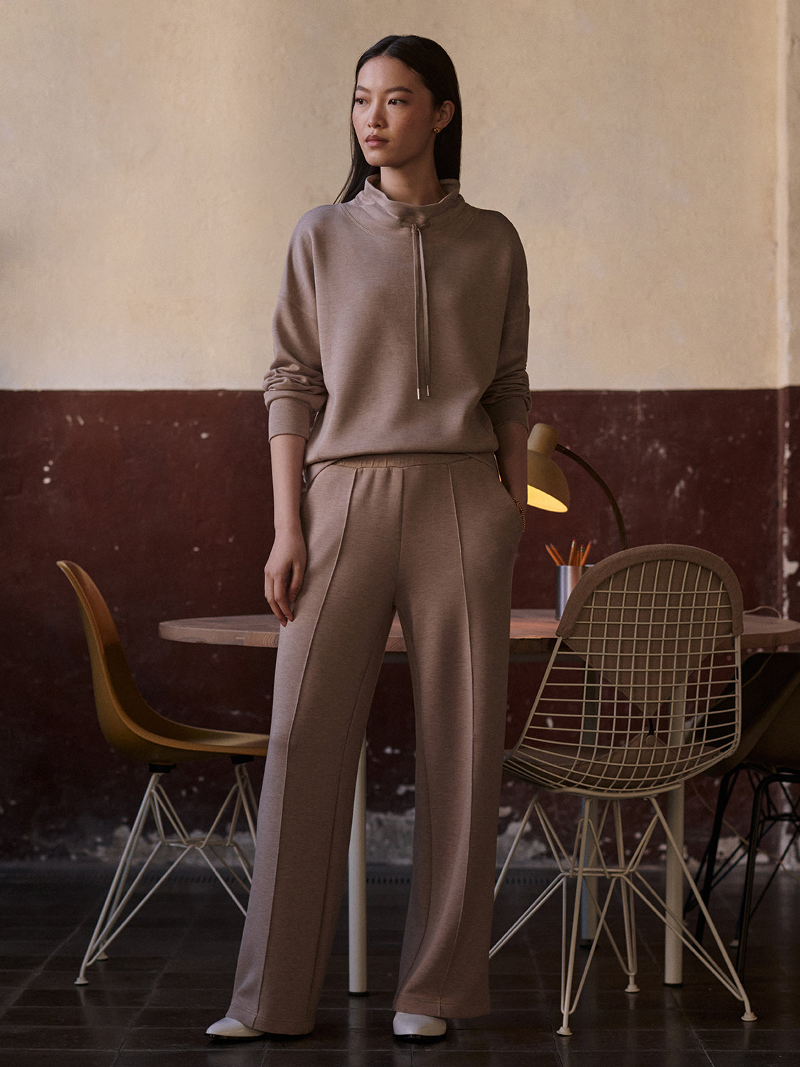 Oakdale Sweat - Taupe Marl | Varley