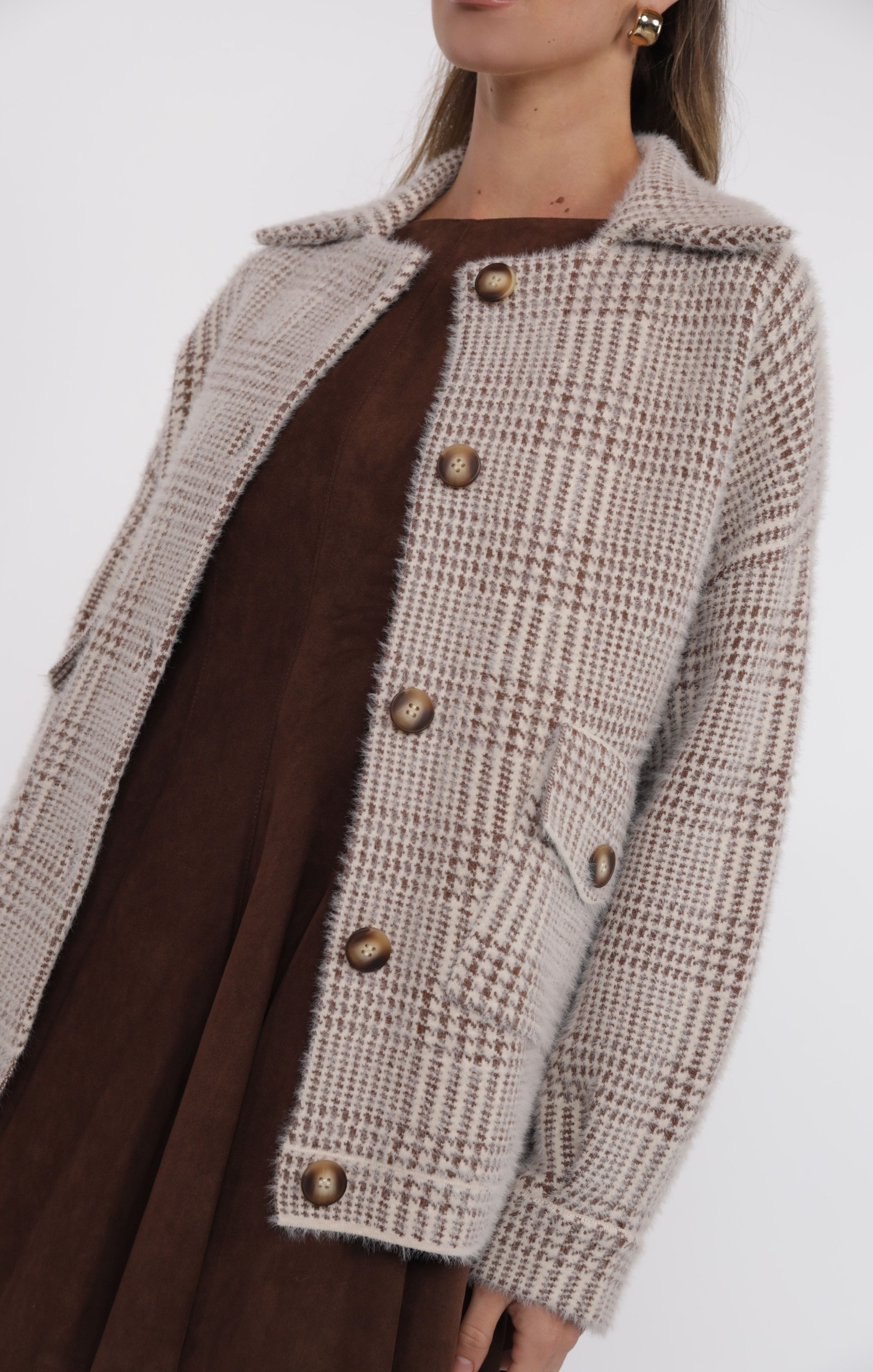 Lola Plaid Sweater Jacket | Sage The Label