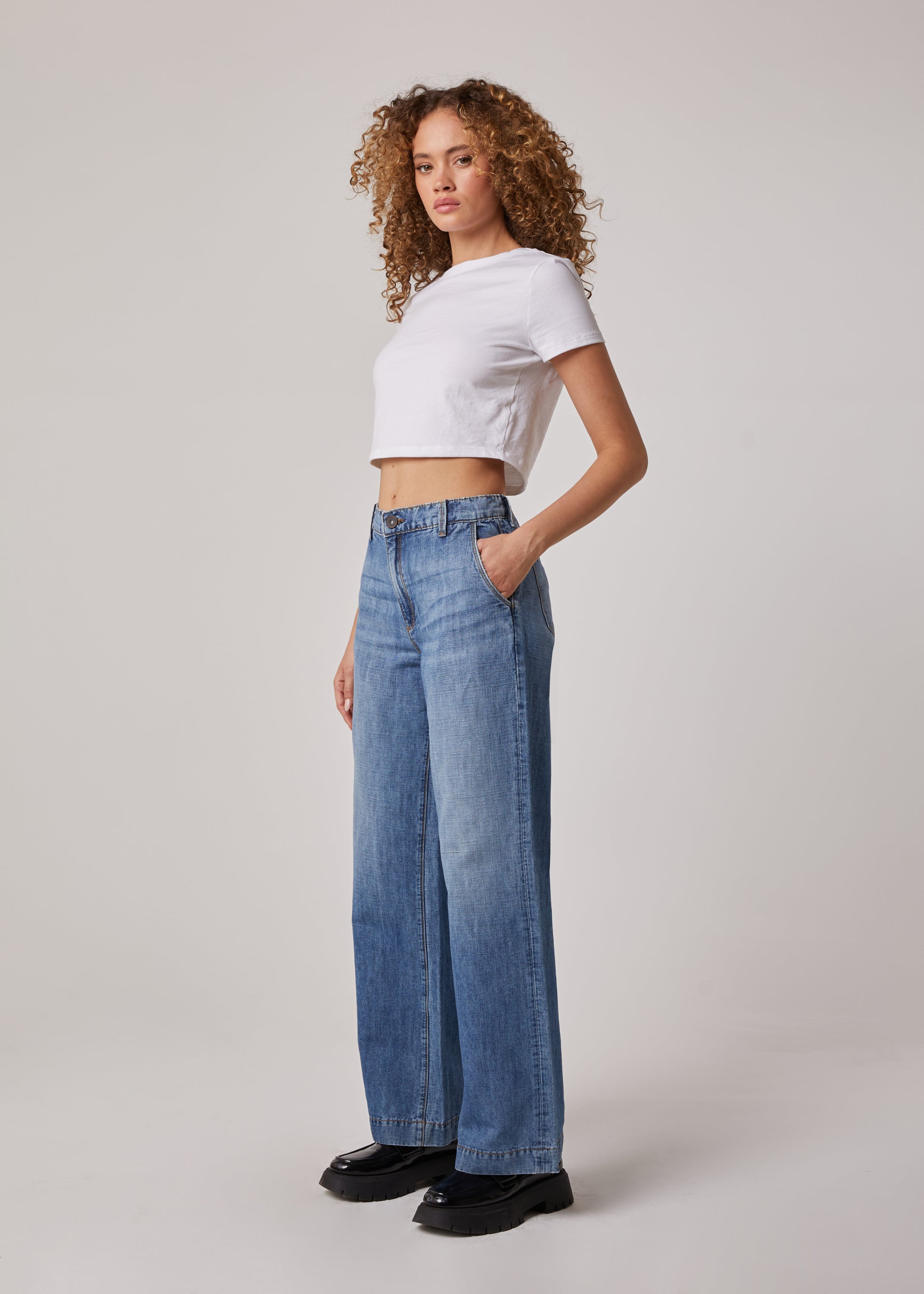 Powell High Rise Wide Leg Trouser Jeans | Edyson