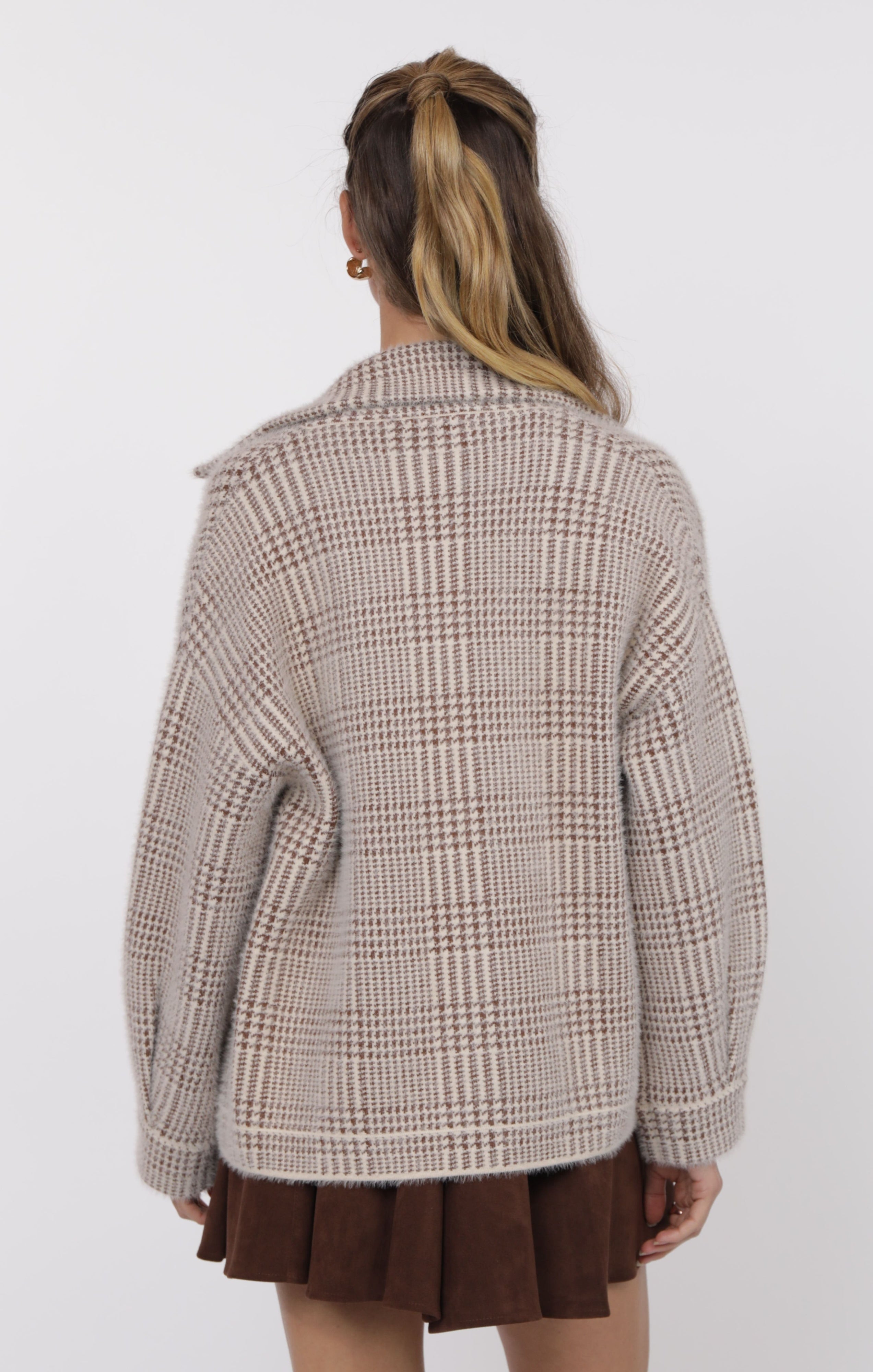Lola Plaid Sweater Jacket | Sage The Label