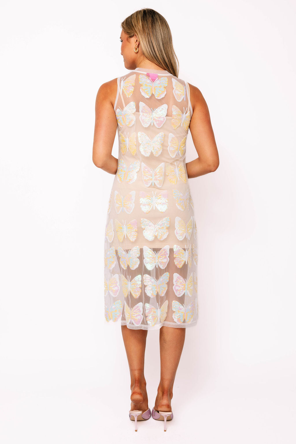 White Butterfly Mesh Midi Coverup | Queen of Sparkles