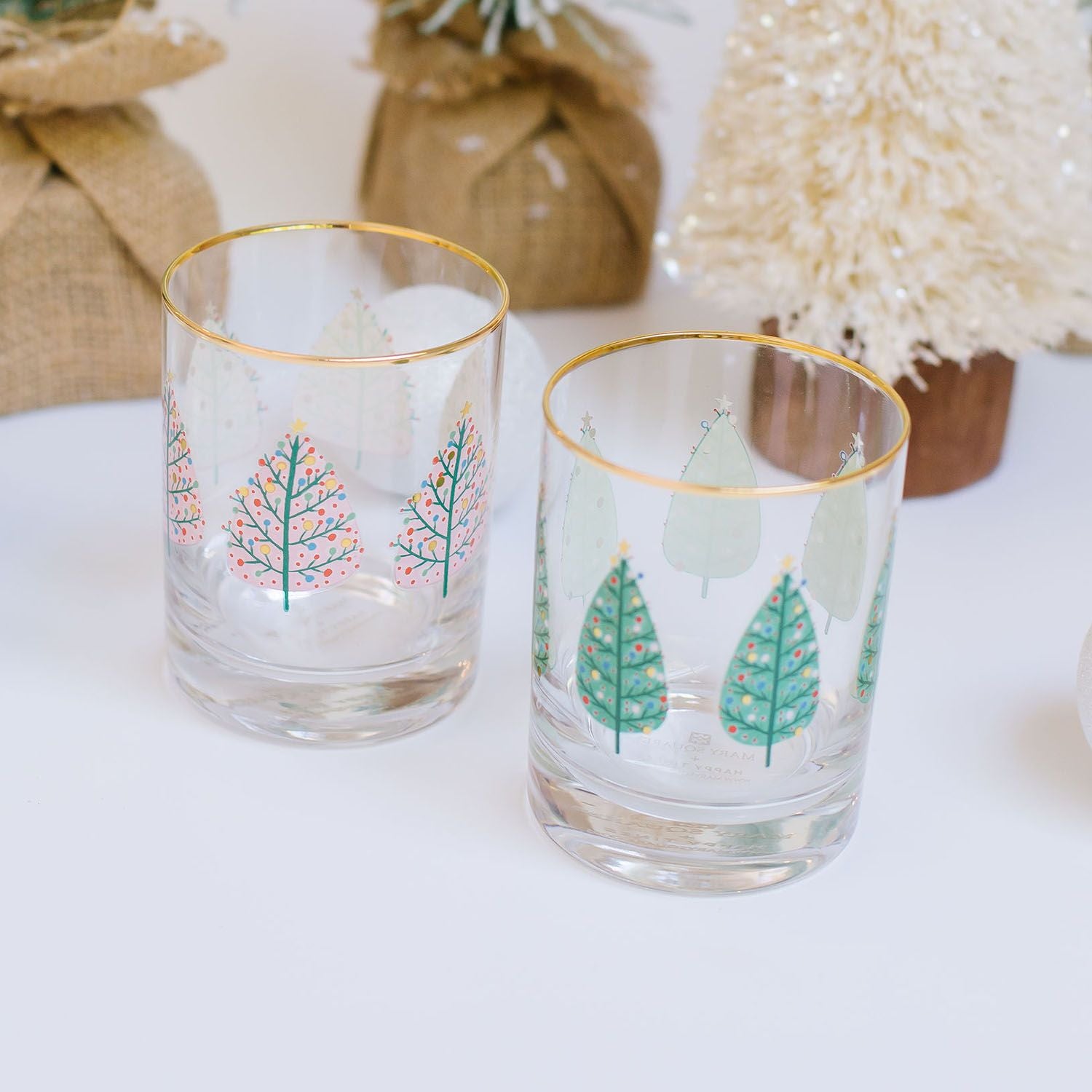 Pink Trees Glass Cocktail
