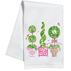 Pink Enchanted Boxwood Kitchen Towel