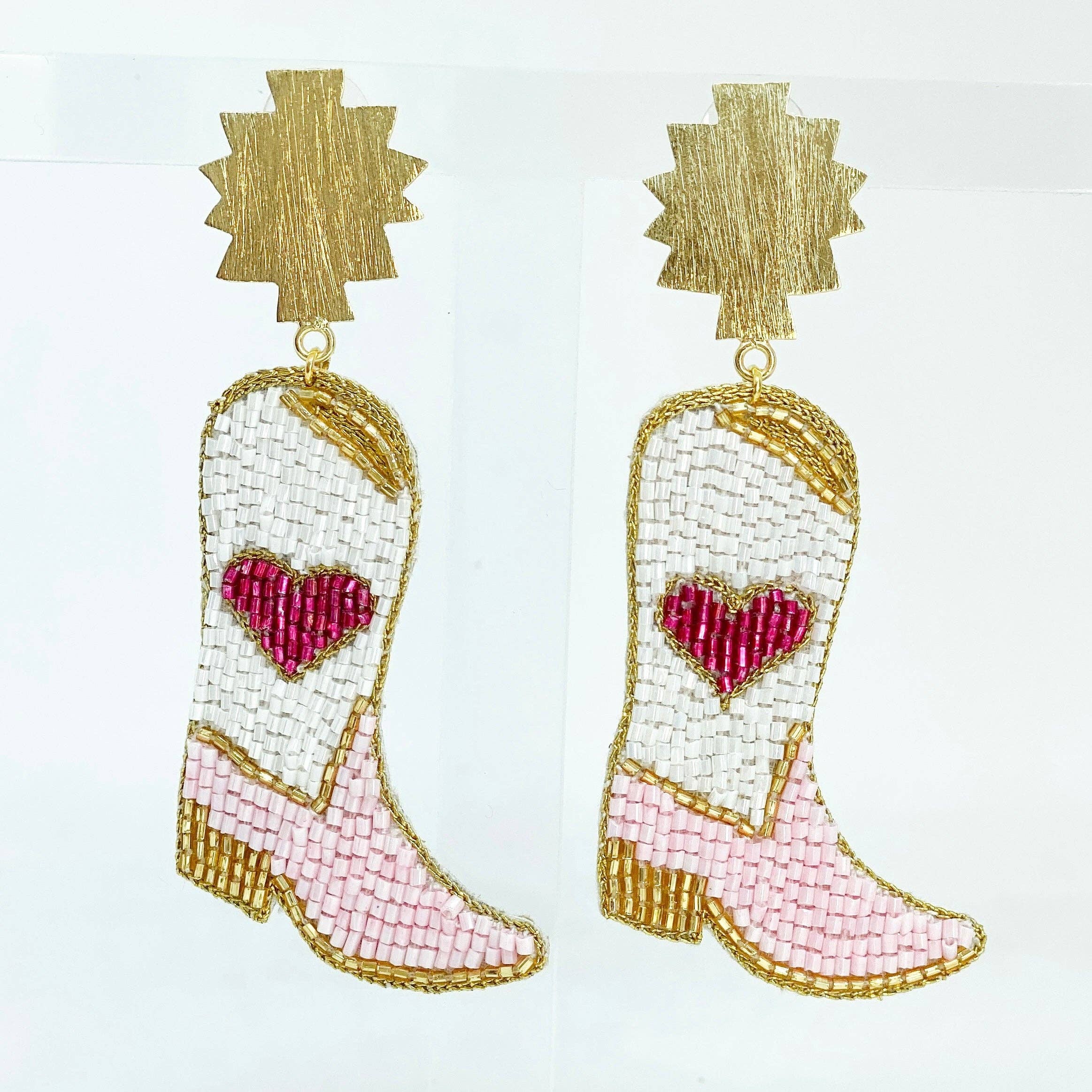 Pink Cowboy Boot Earrings
