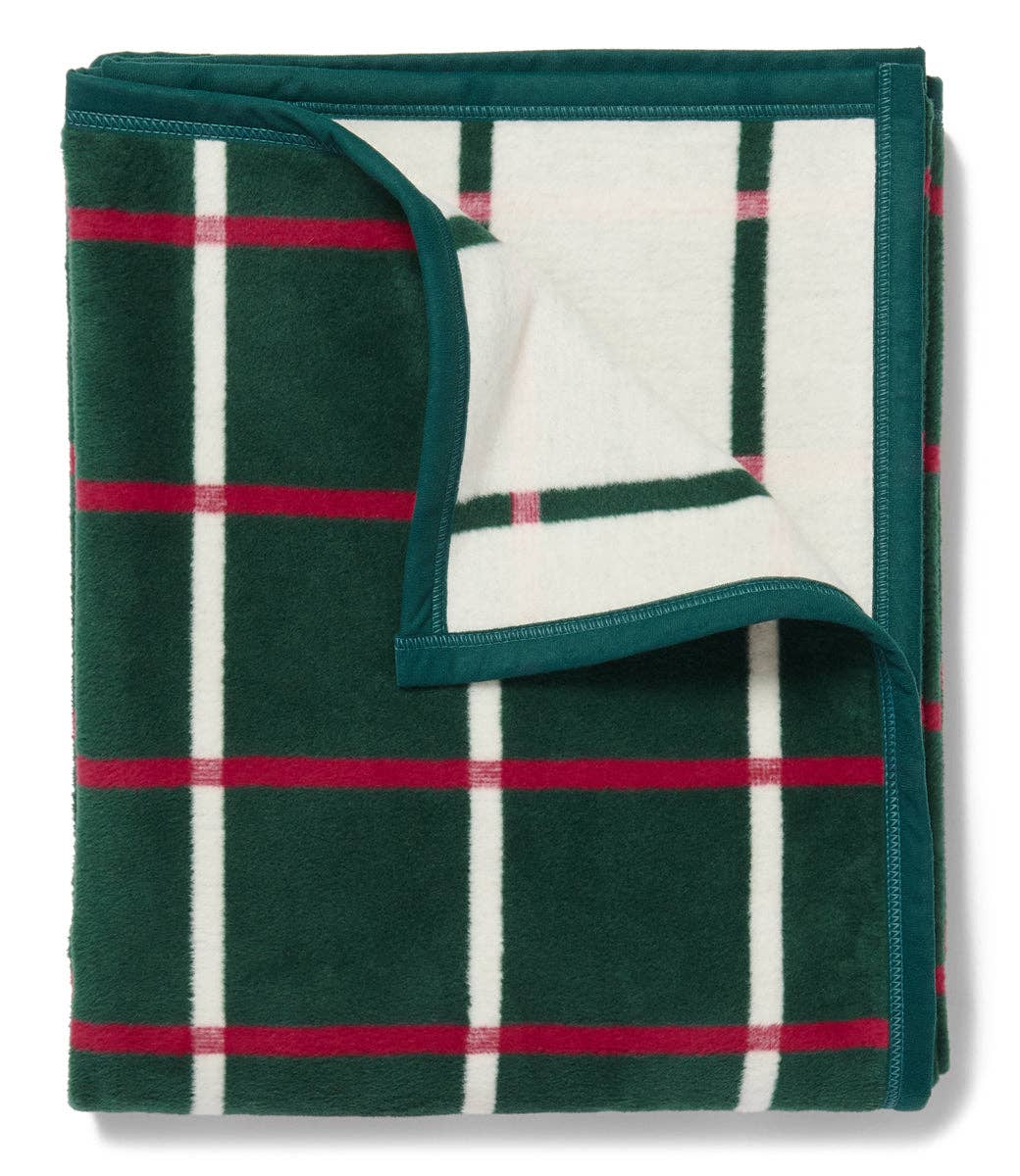 Festive Plaid Green Blanket
