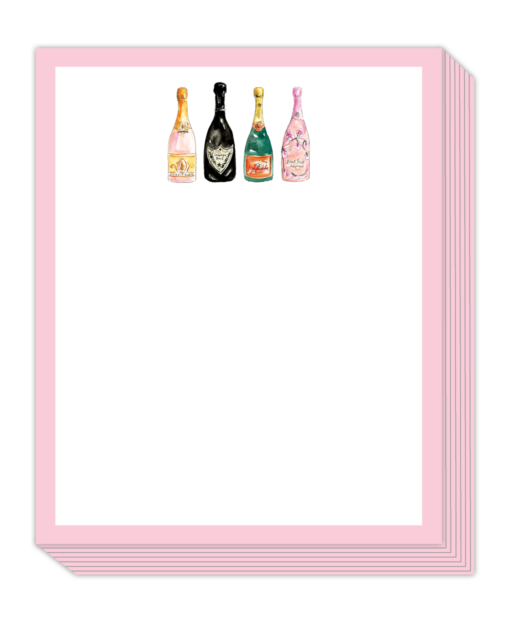 Handpainted Champagne Bottles Stack Pad