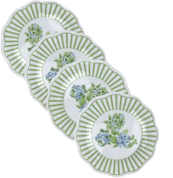 Green Hydrangea Garden Melamine Salad Plate - Set of 4
