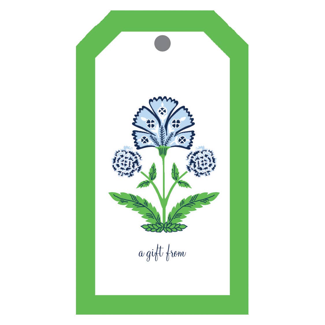 Floral Block Print Gift Tags