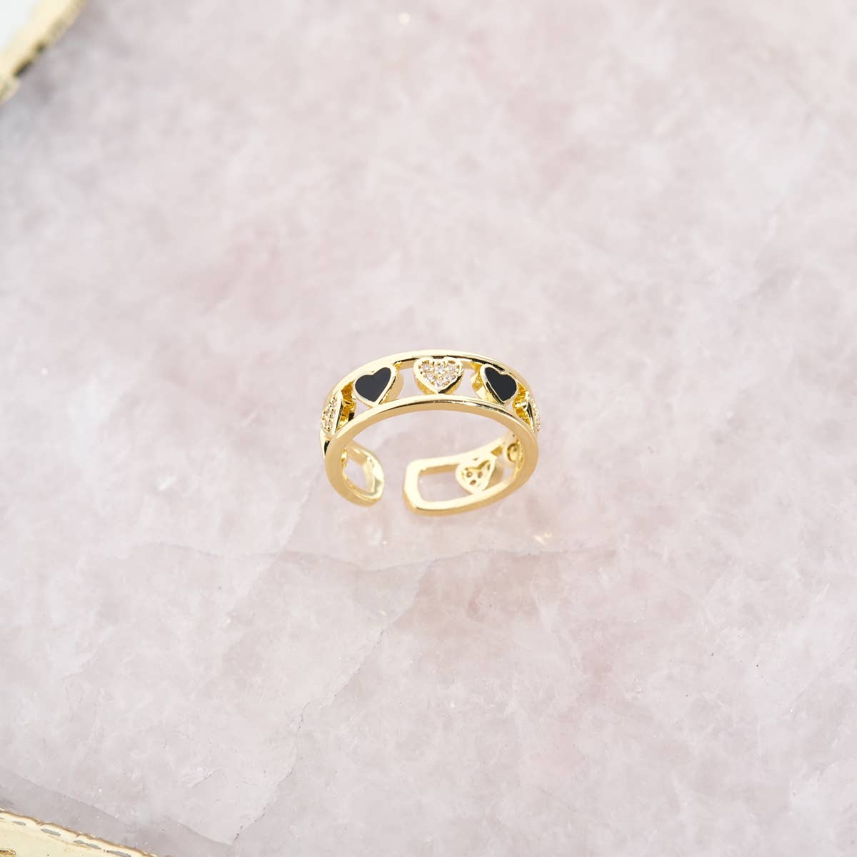 CZ Hearts Ring Size 7