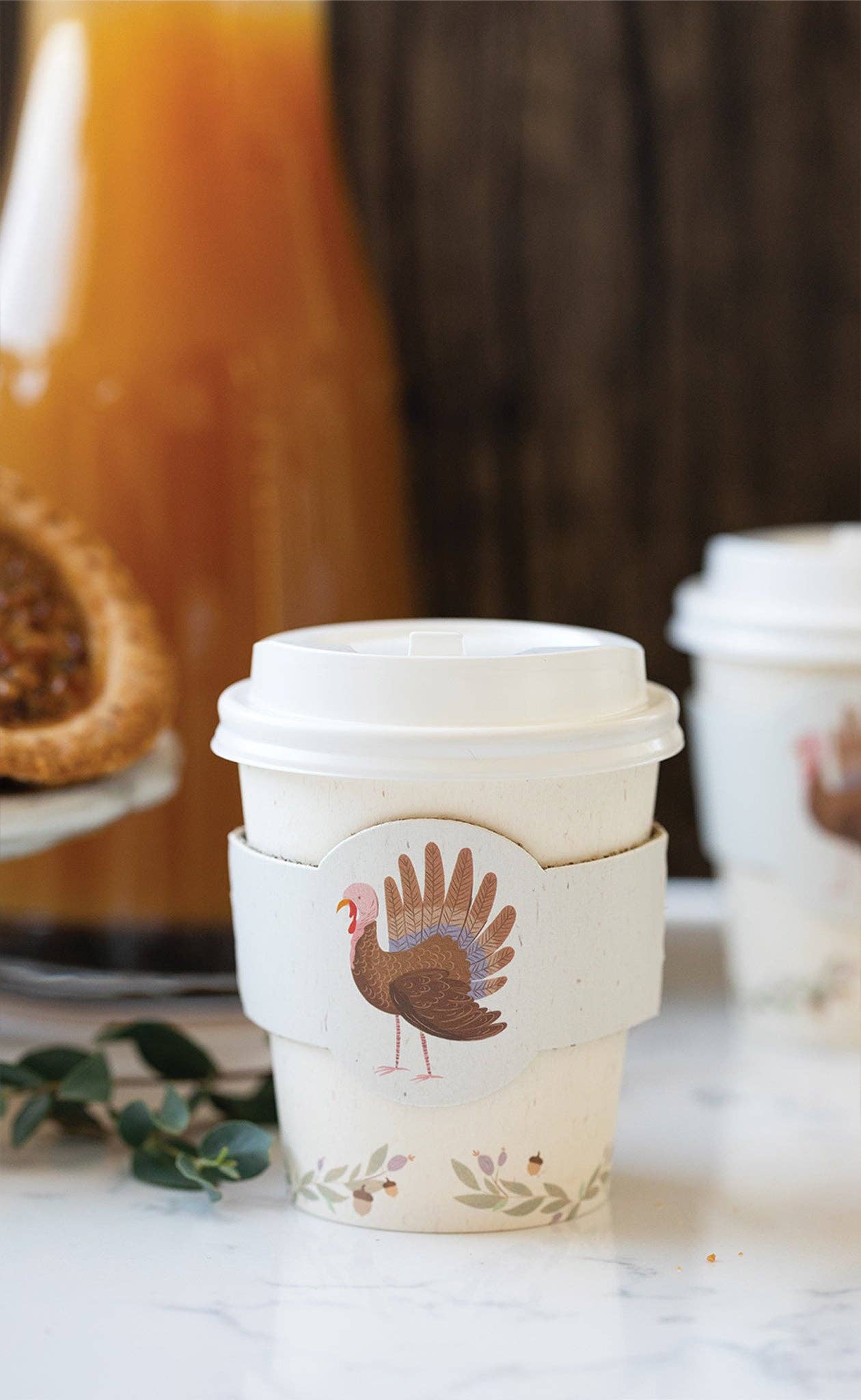 Harvest Turkey To-Go Cozy Cups (8ct - 8oz)